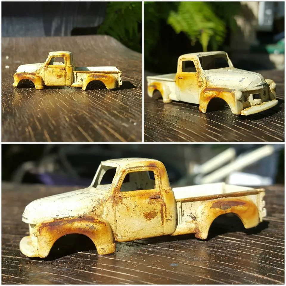 52858 rusty diecast model before after